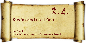 Kovácsovics Léna névjegykártya