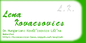 lena kovacsovics business card